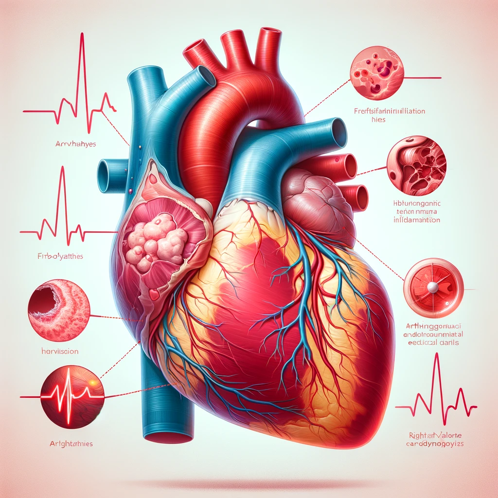 Coração com cardiomiopatia arritmogênica